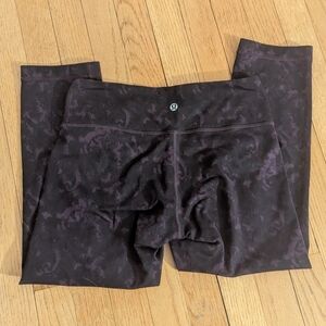 Lululemon Wunder Under Black & Purple Crop Leggings